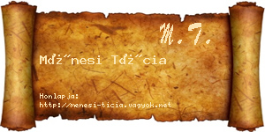 Ménesi Tícia névjegykártya